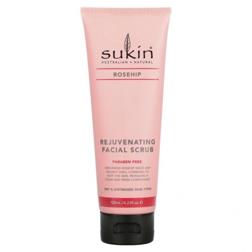 Sukin, Rejuvenating Facial Scrub, Rosehip, 4.23 fl oz (125 ml)