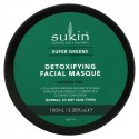 Sukin, Super Greens, 디톡스 페이셜 마스크, 100ml(3.38fl oz)