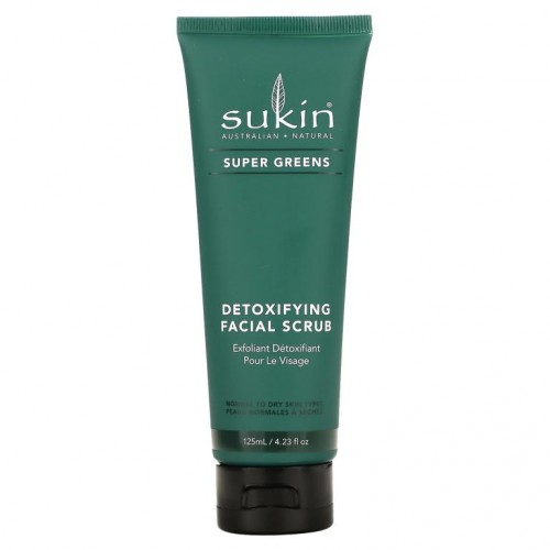 Sukin, Super Greens, 디톡시파잉 페이셜 스크럽, 125ml(4.23fl oz)
