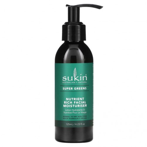 Sukin, Super Greens, 풍부한 영양의 페이셜 모이스쳐라이저, 125ml(4.23fl oz)