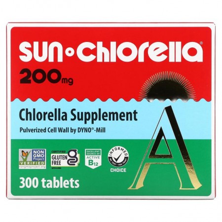 Sun Chlorella, 클로렐라 보충제, 200mg, 300정