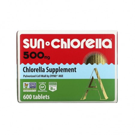 Sun Chlorella, 클로렐라, 500mg, 600정