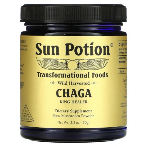 Sun Potion, 차가 버섯 분말, 자연산, 70g(2.5oz)