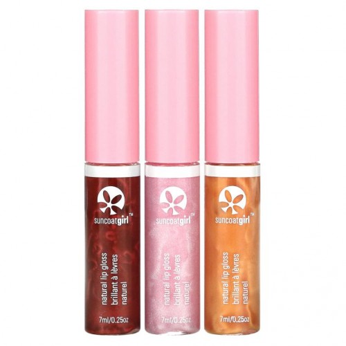 SuncoatGirl, 올 내추럴 립글로스, 3개 세트, 각 7ml(0.23oz)