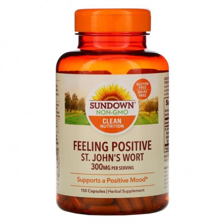 Sundown Naturals, 긍정적인 기분, 세인트존스워트, 150 mg, 150캡슐