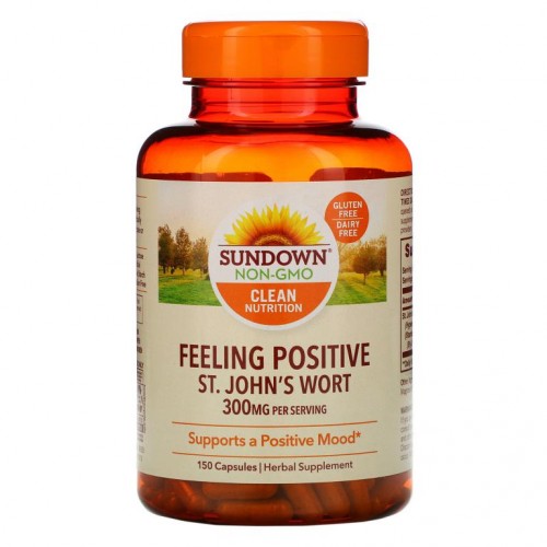 Sundown Naturals, 긍정적인 기분, 세인트존스워트, 150 mg, 150캡슐