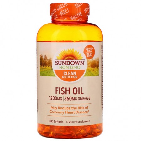 Sundown Naturals, 피쉬 오일, 1,200mg, 소프트젤 300정