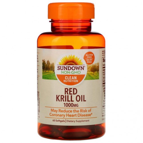 Sundown Naturals, 레드 크릴 오일, 1000mg, 소프트젤 60개