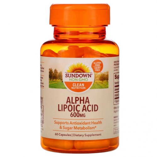 Sundown Naturals, 알파 리포산, 600mg, 캡슐 60개