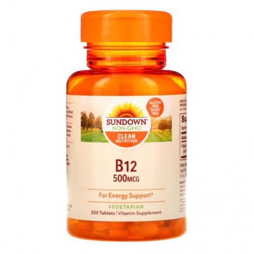 Sundown Naturals, B-12, 500mcg, 200정