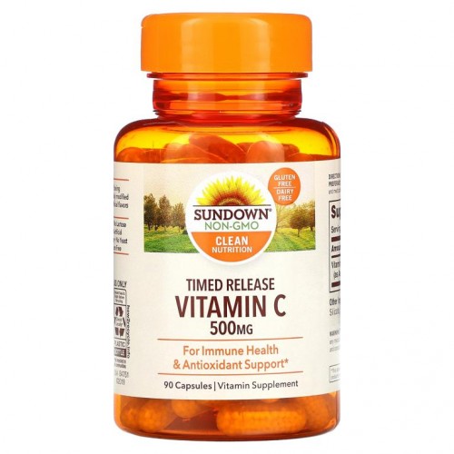 Sundown Naturals, 비타민 C, 서방형, 500mg, 캡슐 90정