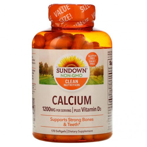 Sundown Naturals, 칼슘 플러스 비타민 D3, 600 mg, 소프트젤 170정