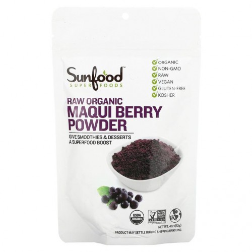 Sunfood, 슈퍼푸드, 무가공 유기농 마키베리 분말, 113g(4oz)