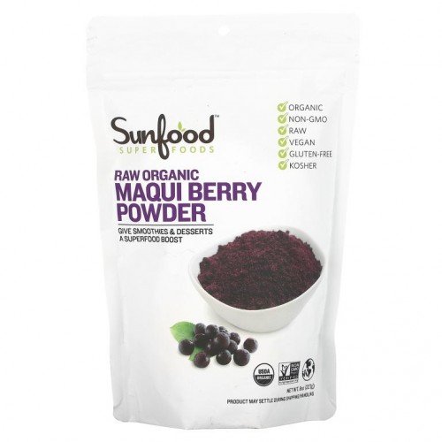 Sunfood, 슈퍼 푸드, 무가공 유기농 마키베리 분말, 227g(8oz)