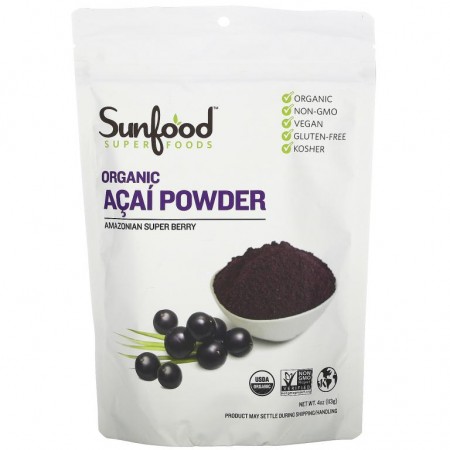 Sunfood, 유기농 아사이 분말, 113g(4 z)
