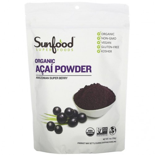 Sunfood, 유기농 아사이 분말, 113g(4 z)