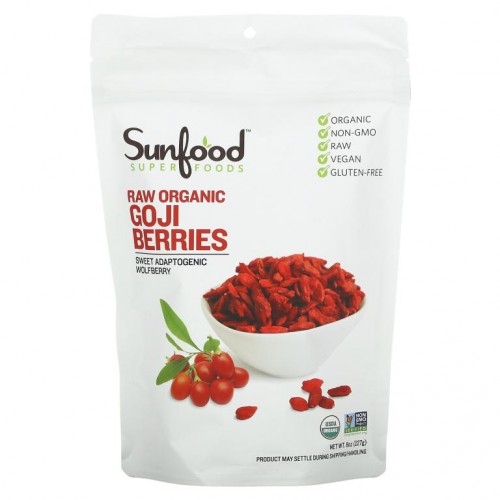 Sunfood, 무가공 유기농 고지 베리, 227g(8oz)