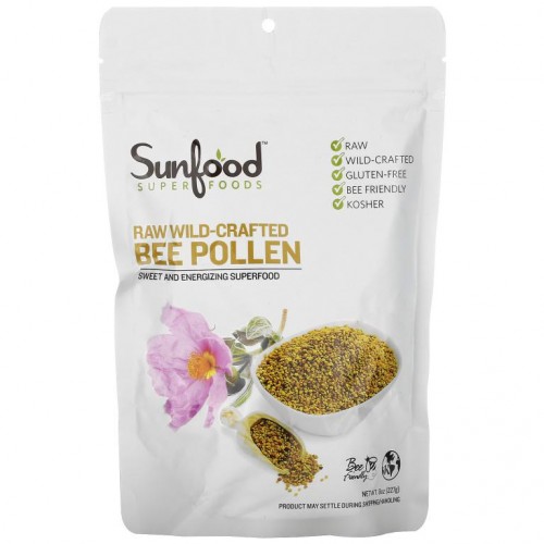 Sunfood, 무가공 야생수확 벌 꽃가루, 227g(8oz)
