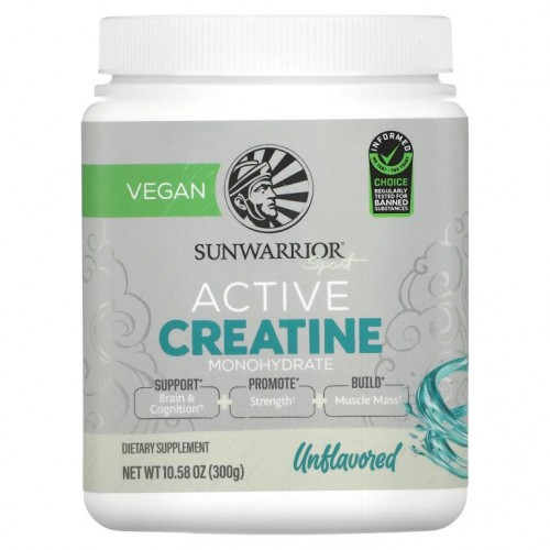 Sunwarrior, 스포츠, 활성 크레아틴 일수화물, 무맛, 300g(10.58oz)