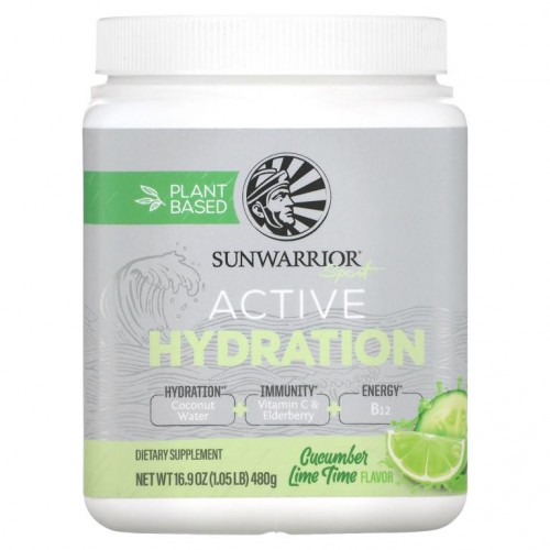 Sunwarrior, 스포츠, 액티브 하이드레이션, 오이 라임 타임, 480g(16.9oz)