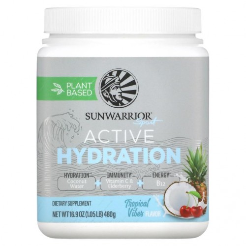 Sunwarrior, 스포츠, 액티브 하이드레이션, 트로피컬 바이브, 480g(16.9oz)