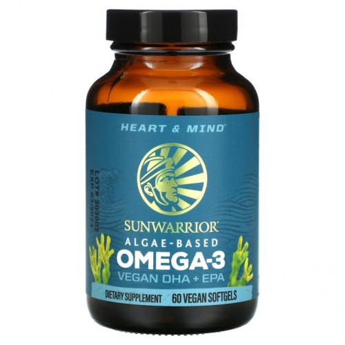 Sunwarrior, 오메가3, 채식주의 DHA + EPA, 베지 소프트젤 60정