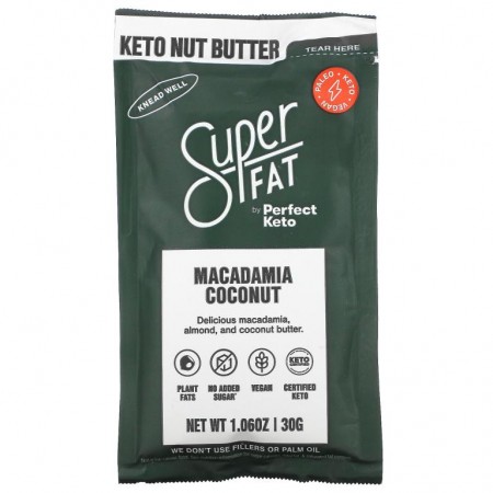 SuperFat, Keto Nut Butter, Macadamia Coconut, 1.06 oz (30 g)