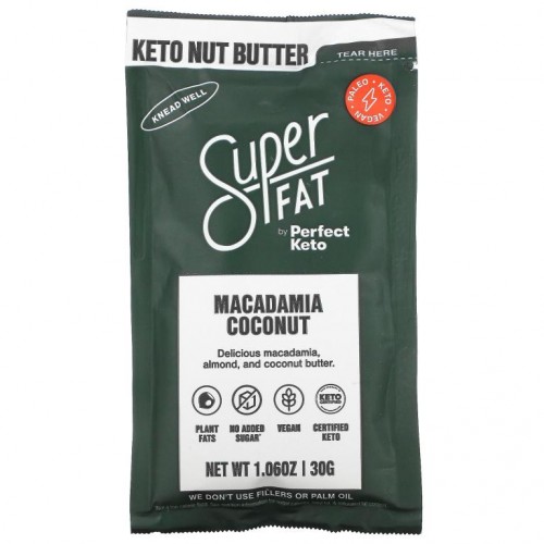 SuperFat, Keto Nut Butter, Macadamia Coconut, 1.06 oz (30 g)