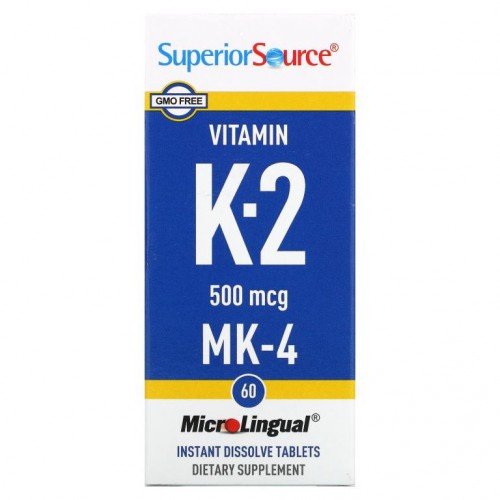 Superior Source, 비타민K-2, 500mcg, 즉시 용해되는 MicroLingual 60정