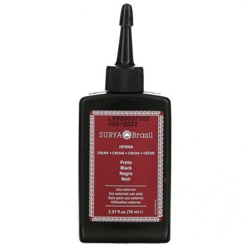 Surya Brasil, 헤나 크림, 헤어 컬러 및 컨디셔너, 블랙, 70ml(2.37fl oz)