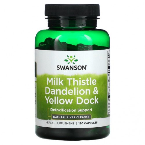 Swanson, Milk Thistle Dandelion & Yellow Dock, 120 Capsules