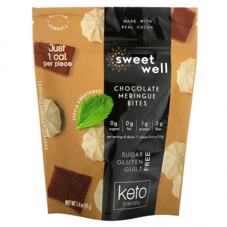 Sweetwell, 케토 바이츠, 초콜릿 머랭, 40g(1.4oz)