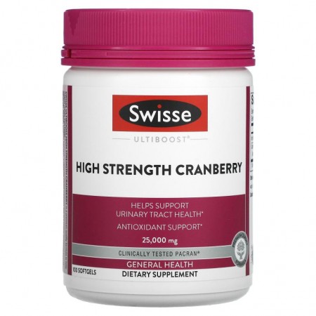 Swisse, Ultiboost, 고영양 크랜베리, 25,000mg, 소프트젤 100정