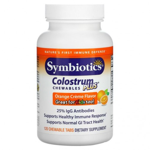 Symbiotics, Colostrum Plus, 오렌지 크림, 츄어블 120정