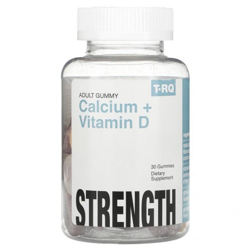 T-RQ, Adult Gummy, Calcium + Vitamin D, Strawberry, Orange, Cherry, 30 Gummies