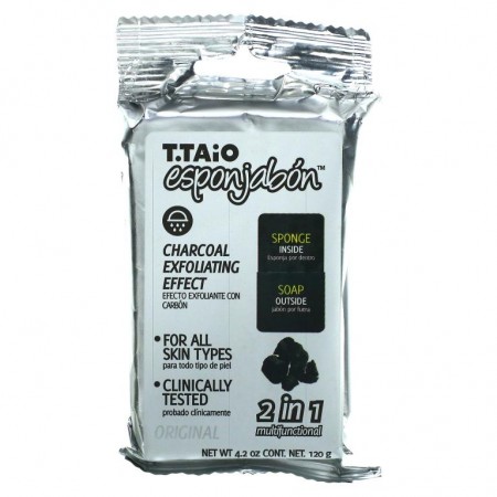 T. Taio, 숯 비누-스펀지, 120g(4.2oz)