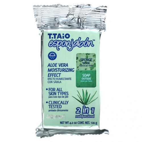 T. Taio, 알로에베라 비누-스펀지, 120g(4.2oz)
