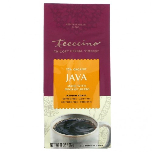 Teeccino, 치커리 허브 커피, 자바, 미디움 로스트, 무 카페인, 11oz(312g)