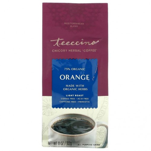 Teeccino, 치커리 허브 커피, 오렌지, 라이트 로스트, 카페인 무함유, 312g(11oz)