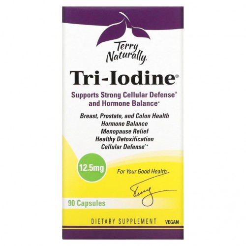 Terry Naturally, 테리 내추럴리, 트리-요오드, 12.5 mg, 90 캡슐