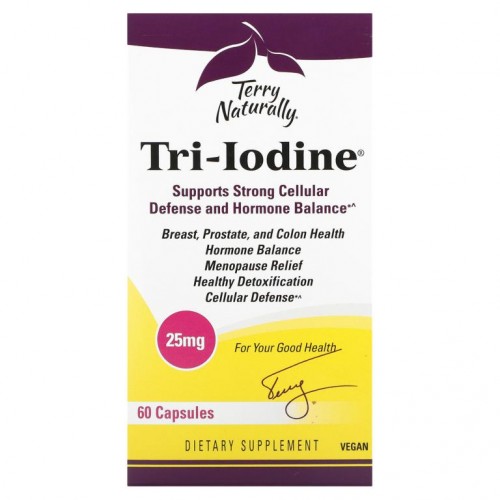 Terry Naturally, 트리 아이오딘, 25 mg, 60 캡슐