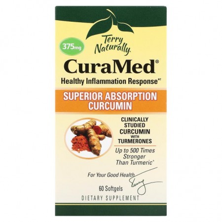 Terry Naturally, CuraMed, 375mg, 소프트젤 60정