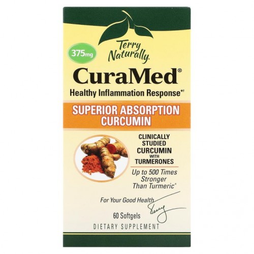 Terry Naturally, CuraMed, 375mg, 소프트젤 60정