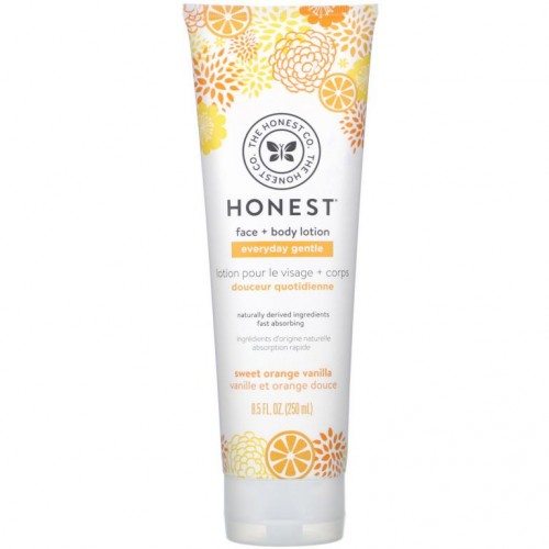 The Honest Company, 에브리데이 젠틀, 페이스 + 바디 로션, 스위트 오렌지 바닐라, 250ml(8.5fl oz)