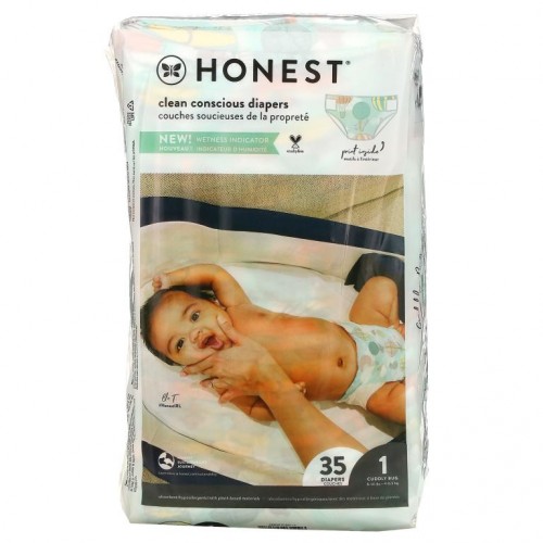 The Honest Company, Honest 기저귀, 사이즈 1, 8~14파운드, 열기구, 35개입
