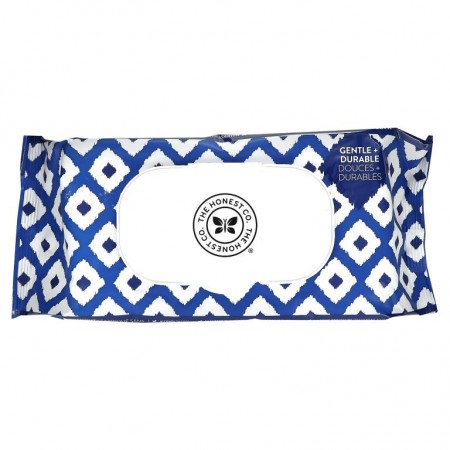 The Honest Company, Plant-Based Wipes, Blue Ikat, 72 Wipes