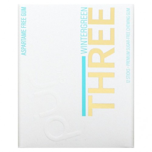 The PUR Company, Wintergreen Three, Sugar Free Gum, 12 Sticks