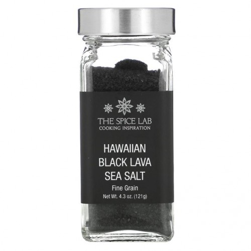 The Spice Lab, 하와이 블랙라바 바다 소금, 가는 소금, 121g(4.3oz)