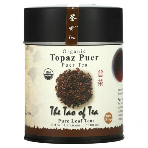 The Tao of Tea, 100% 유기농 보이차, 토파즈 푸얼, 3.5 온스 (100 g)