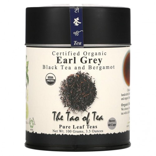 The Tao of Tea, 인증 받은 유기농 블랙티와 베르가못, 얼 그레이, 3.5 온스 (100 그램)